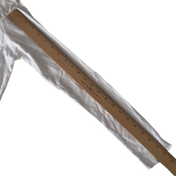 Chaser White Cotton Baby Ribbed Long Sleeve Shoulder Ruffle Top Size M - Picture 7 of 10